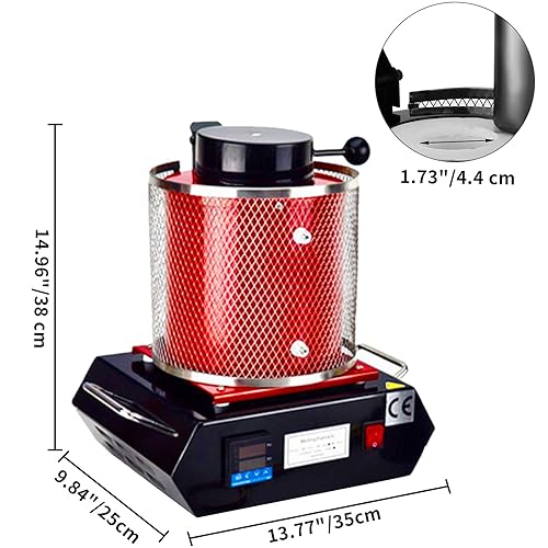 SucceBuy Four De Fusion 2kg 1750W Four De Fusion Professionnel 1150 ℃ Pour La Fusion Des Métaux - Nail Gallerys