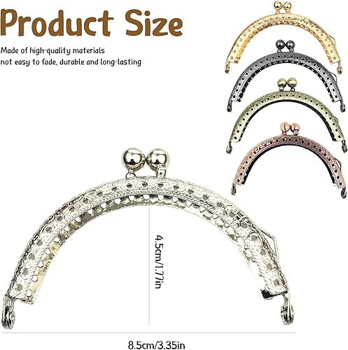 Kiss Fermoir Serrure,5 Pcs Fermoir Porte Monnaie Arc En Métal Cadre Baiser Fermoir Serrure Semi-Circulaire Sac À Main Sac Cadre Fermoir pour Les Sacs à Main et Les Bourse de Bricolage8.5cm(5 Couleurs) - Nail Gallerys