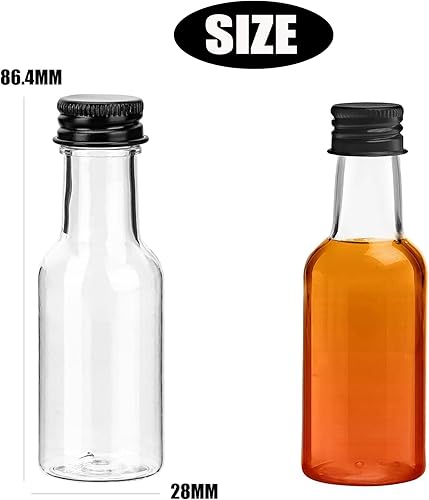 Bouteilles de Liqueur en Plastique,YouXiaor Lot de 60 petites bouteilles de 30 ml à remplir mini bouteilles réutilisables à remplir Mini Bouteille Miniatures avec Étiquettes Ficelle pour Mariage Fête - Nail Gallerys