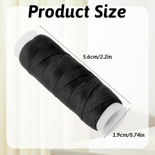 Lot de 3 rouleaux de fil à coudre, fil à coudre pour couture à la main et à la machine, fil à coudre solide en polyester, pour la fabrication de perruques, couture à la main, trame de cheveux DIY - Nail Gallerys