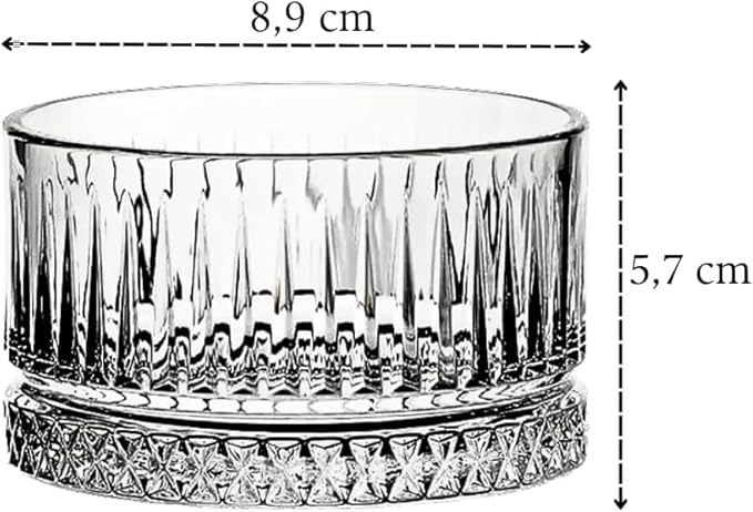 NORDIC SCHILLER Lot de 4 bols à dessert en verre cristal de qualité supérieure - 235 ml - Sans plomb - Bols à dessert, bols à dessert, bols à fruits, bols à sauce, bols à dessert, bols en verre - Nail Gallerys