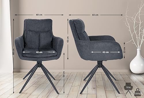 CLP Chaise de Salle ‡ Manger Vilas I Chaise rembourrÈe pivotante avec revÍtement en Tissu, Couleur:crËme - Nail Gallerys