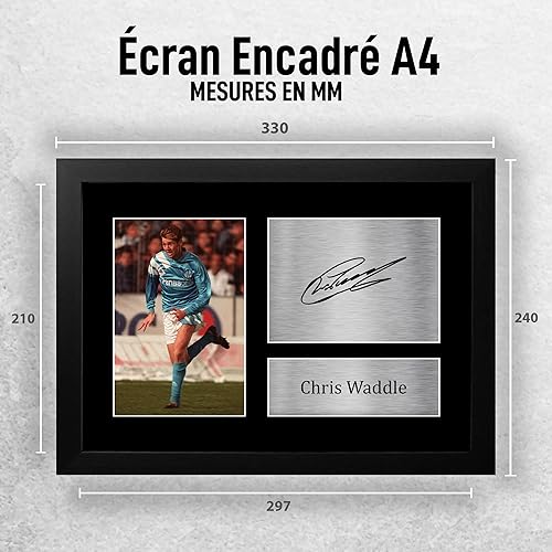HWC Trading A4 Chris Waddle Marseille Cadeaux imprimés photo autographe signée pour les fans de football et les supporters - A4 - Nail Gallerys
