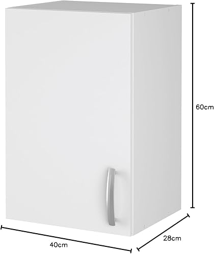 Demeyere Meuble Haut de Cuisine – Placard de Rangement Blanc Mural – 40 * 28 * 60 CM - Aménagement intérieur modulable - Nail Gallerys
