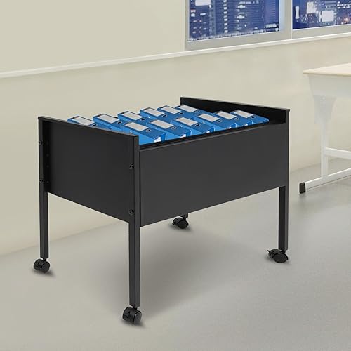 Armoire de classement à roulettes - Meuble de rangement de documents pour dossiers suspendus - Meuble en acier pour bureau et maison - Blanc - 70 cm - Nail Gallerys