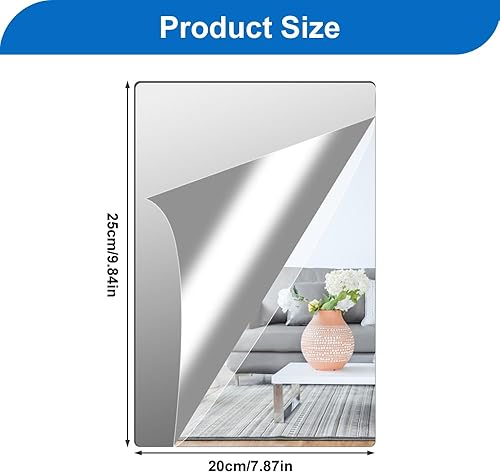 4 Pièces Acrylique Miroir Adhésif Porte 20x25cm Flexible Miroir Acrylique Adhésif, Miroir Mural Autocollant, Miroir Autocollant, Miroir Adhesif Mural pour Salle de Bain, Chambre, Porte - Nail Gallerys