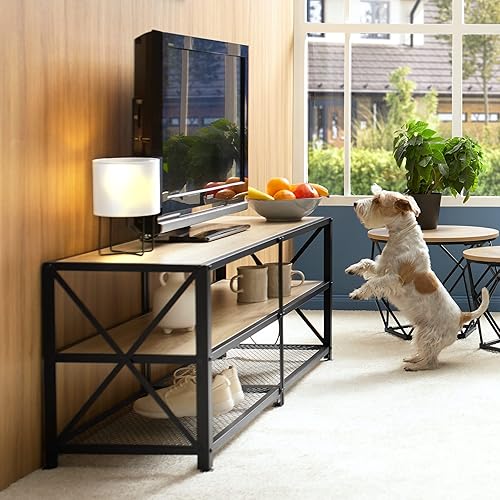 TecTake Meuble Bas Chicago 141x41.5x50.5cm Buffet de télévision Style Industriel diverses Couleurs (Bois foncé Industriel, 141 cm) - Nail Gallerys