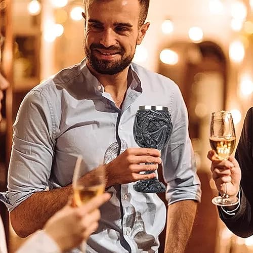 Coupe de dragon - Calice avec coupe de dragon médiévale - Gobelet à vin avec dragon médiéval - Cadeau à boire et à collectionner au quotidien - Nail Gallerys