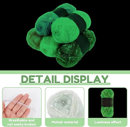 Fil lumineux phosphorescent - 5 x 50 g - 140 m - Fil polyester pour crochet et tricot - Fil à crochet et à tricoter - Respirant et réfléchissant - Pour loisirs créatifs, chapeaux, écharpes, gants, - Nail Gallerys