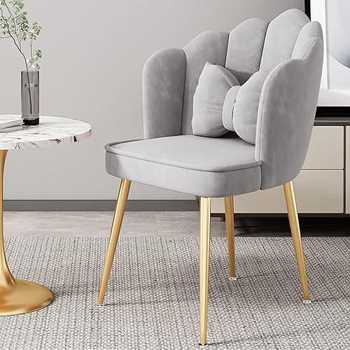 Fauteuil moderne en velours avec pieds en métal doré pour salon, chambre à coucher, salle à manger, coiffeuse, café - Nail Gallerys