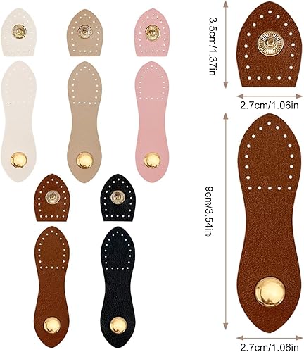 Fokroin 8 Pièces de Boucles à Pression en Cuir, Leather Buckles Sew On Fournitures pour Fabrication Sacs à Main, Fournitures de Fabrication d'Artisanat en Cuir pour Sacs à Main Veste de Cahier - Nail Gallerys