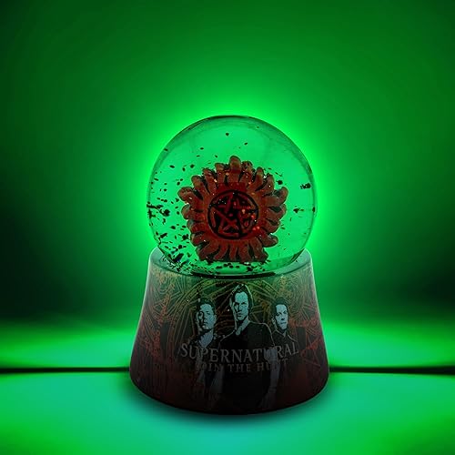 Supernatural Mini boule à neige lumineuse avec symbole anti-possession | 7,5 cm de haut - Nail Gallerys