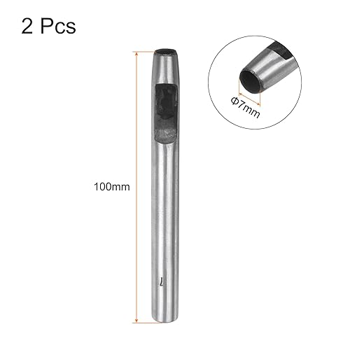 QUARKZMAN 2Pcs Poinçon Creux pour Cuir 7mm Outil de Poinçonnage pour Ceinture en Acier au Carbone Poinçon pour Découper le Cuir Artisanat en Caoutchouc Papier Tissu Plastique Matériau Souple - Nail Gallerys