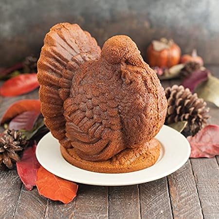 Nordic Ware - Moule à gâteau, moule à pâtisserie au design élégant - Moule à gâteau Bundt Feuilles d'automne Bronze - Revêtement antiadhésif - Fonte d'aluminium - Nail Gallerys