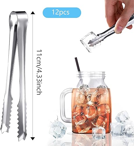 Pince a glacon,12 Pcs Pince à Sucre en Acier Inoxydable,Pince a Sucre Glace Mini,Pour Glace,Sucre, Biscuit,Bar,Buffet,Grill Bar Cuisine et Plus - Nail Gallerys