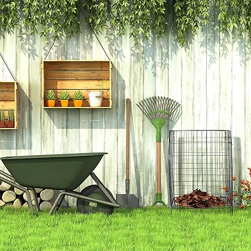 Relaxdays Composteur de Jardin, lot 2, en métal (Acier), Fond grillagé et Pieds, H x L x P : 68 x 46 x 46 cm, Noir - Nail Gallerys