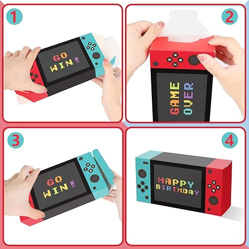Hegbolke Lot de 16 boîtes cadeaux pour fête sur le thème du jeu vidéo et boîtes cadeaux pour garçons sur le thème du jeu pour enfants, fournitures d'anniversaire pour enfants, sacs à bonbons - Nail Gallerys