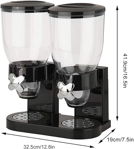 Comptoir de distributeur de céréales, stockage de conteneurs de céréales avec un contrôle rotatif, double conteneur en ABS, distributeur de bonbons hermétique pour garde-manger et (OtufanyZvOLAtx-11) - Nail Gallerys