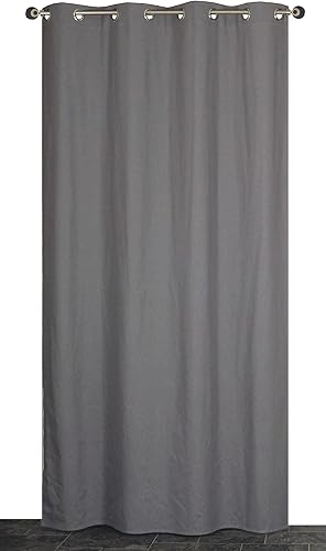 Atout Ciel Rideau uni en Coton à œillets 140x240cm prêt a Poser, Jaune Moutarde - Nail Gallerys