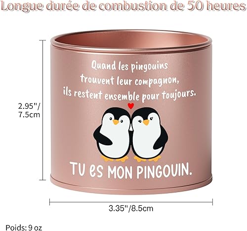 PRSTENLY Cadeau Saint Valentin Femme, Bougie Parfumée Cadeau pour Couple Copine Saint Valentin Noel Noël Anniversaire Mariage Original, Idee Cadeau Couple 1 an - Nail Gallerys