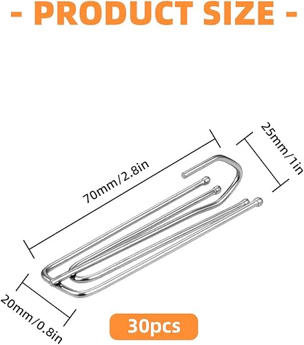 Wangzhenxi Lot de 30 crochets à rideaux en acier inoxydable avec 4 dents - Crochets compatibles sur rail pour rideaux de porte et de douche - Crochets en métal pour rails de rideaux et anneaux de - Nail Gallerys