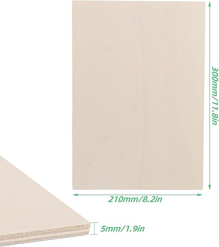 LDXDRU 300 x 210 x 5 mm - Lot de 10 plaques de contreplaqué en bois de balsa - Pour travaux manuels, projets laser, art et artisanat, modélisme, peinture - Nail Gallerys