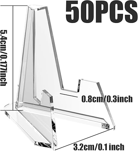 AIMUMEIF 50PCS Support de Monnaie,Mini Présentoir Chevalet Acrylique,Support Présentoir Acrylique,Support Carte Mini Chevalet pour Pokemon Medaille Badge Monnaie - Nail Gallerys