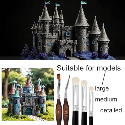 Himmlfel Dry Brush Modélisme Pinceaux, 16 Pinceaux Fin Peinture +3 Drybrush Pinceau pour Aquarelle,Acrylique,Miniature, Citadel,Warhammer, Professionnel Pinceau Brossage a Sec pour Peinture Figurine - Nail Gallerys