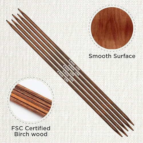 KnitPro Aiguilles à tricoter à double pointe Ginger – 12,5 cm x 4 mm, lot de 5 - Nail Gallerys