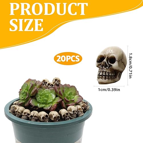 MUYAPAY 20 Pièces Mini Tete de Mort Decoration, Halloween Skull Résineux, Halloween Decoration Crane, pour Maison Hantée, Halloween Horror Party, Décoration pour Halloween (Gris Os) - Nail Gallerys