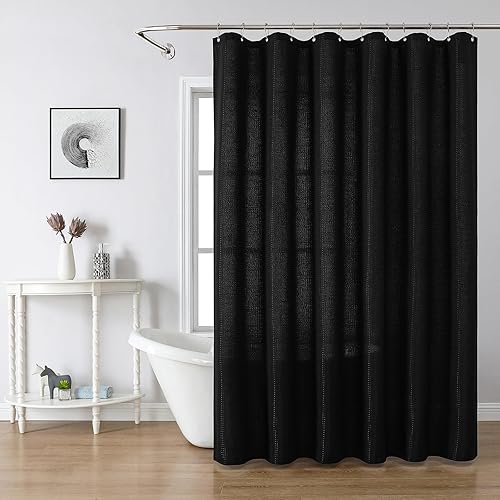 meioro Rideau de Douche Beige, Anti Moisissure Waffle Tissu Texturé Lourd Rideaux avec 12 Crochets, 180 x 240cm Imperméables Drap de Douche de Luxe en Tissu Lesté pour Salle de Bain, BaigGrise - Nail Gallerys