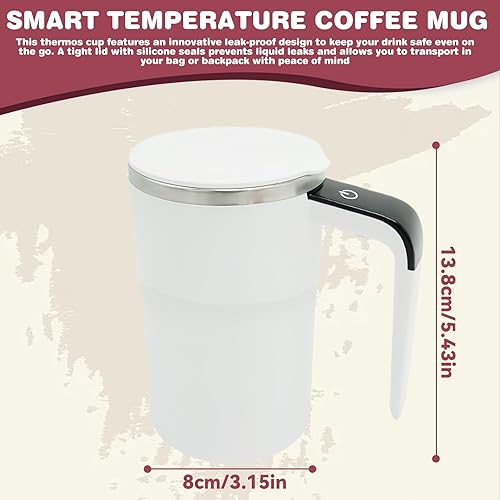 Tasse à mélanger automatique 380 ml Tasse à café à mélangeur automatique : tasse mélangeur magnétique automatique avec couvercle, rechargeable par USB lavable Tasse mélangeuse électrique pour café, - Nail Gallerys