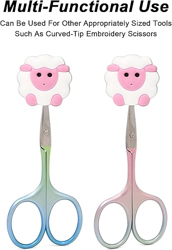 Lot de 10 bouchons d'aiguilles à tricoter - Accessoires de tricot mignons (mouton) adaptés aux aiguilles de 0 à 5 (2 mm à 3,75 mm) - Accessoires pour crochet à tricoter - Nail Gallerys