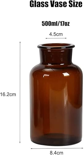 Upstore 1 Vase en Verre ambré de 500 ML - Vases d'apothicaire décoratifs Vintage - Petits vases à Fleurs en Verre avec Corde créative pour décoration d'intérieur, Centre de Table, fête de Mariage - Nail Gallerys