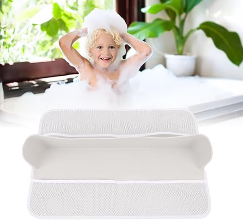 Pare-éclaboussures de Baignoire, étagère de Baignoire pour Enfants, étagère de Jeu, Plateau de Baignoire, Ventouses Intégrées en Silicone avec 4 Poches en Filet pour Tout-Petits - Nail Gallerys