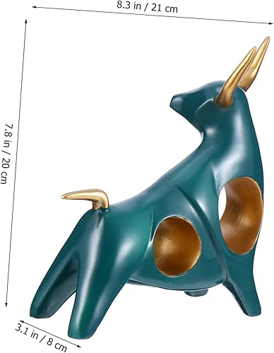 MAGICLULU 1 Pièce Ornements en Résine Ornements De Taureaux pour La Maison Figurine Vache Décor De Taureau Bureau Bronze Dessin Animé Corrida Artisanale en Résine Vert - Nail Gallerys