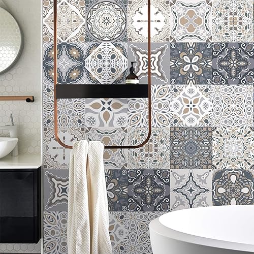 Autocollants de Carreaux muraux de 72 pcs, Autocollant Sol carrelage Mural Stickers DIY Carreaux Decals pour la Cuisine Salon Salle de Bain Décoration de la Maison (20 * 20cm) (72 PCS) - Nail Gallerys