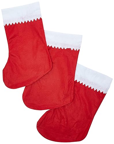 Baker Ross Chaussettes de Noël en feutrine rouge (Lot de 3) - Loisirs créatifs et décorations de Noël pour enfants - Nail Gallerys