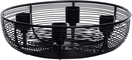 Brandsseller Couronne de l'Avent en Métal Ø Environ 36 cm Fil de Fer Bougeoir pour 4 Bougies Couronne décorative Décoration pour Noël - Noir - Nail Gallerys
