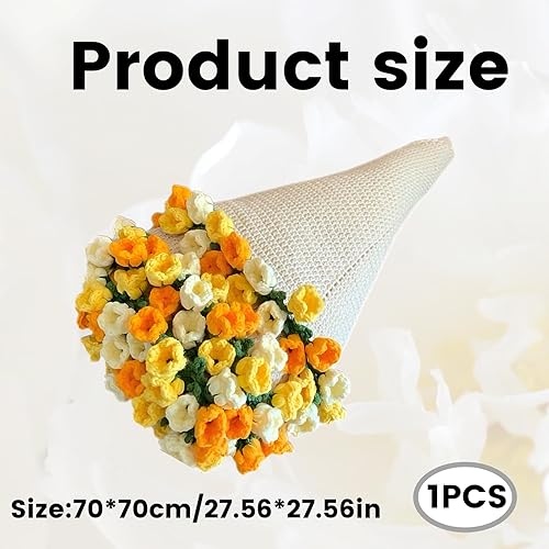 GETJOY 70 x 70 cm Couverture de bouquet de fleurs à faire soi-même avec neuf écheveaux de fils, couverture de bouquet de fleurs au crochet, douce et légère, cadeau romantique pour la fête des mères - Nail Gallerys