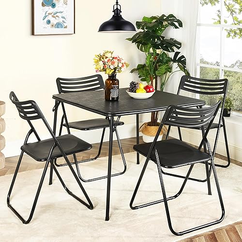 Liink1Ga Table pliante de jardin, de camping, de bureau, de buffet, de jardin, de fête, pliable - Noir - 86 x 86 cm - Nail Gallerys