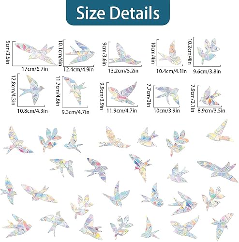 SUPERDANT Autocollants pour Fenêtre avec Hirondelles et Fleurs Autocollants pour Fenêtre avec Oiseaux Scintillants Autocollants pour Fenêtre avec Hirondelles Autocollants - Nail Gallerys
