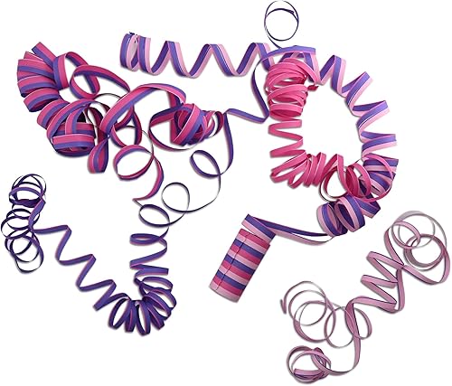 ECOFIESTA 12x serpentins 18 Coupons détachables chacun Rose/Violet - serpentin Anniversaire Decoration Fete serpentin Mariage - serpentina - Nail Gallerys