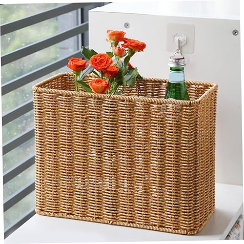 ULTECHNOVO Panier De Rangement Imitation Rattan Large Pour Bureau Panier Décoratif Tissé Pour Organiser Les Sundries Et Garder Votre Espace Propre - Nail Gallerys