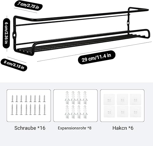 Étagères à Épices Murales - Lot De 4 Rangement Epices Cuisine - Sans Perçage - Étagère à Épices Auto-Adhésive - Avec 8 Autocollants Et Vis - Idéale Pour Les Armoires De Cuisine - Nail Gallerys