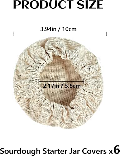 Artcome Lot de 6 couvercles réutilisables pour bocaux à levain – Couvercles en coton pour démarreur de levain, kombucha et bocaux de fermentation, bouchons 100 % coton bio non blanchi (convient aux - Nail Gallerys