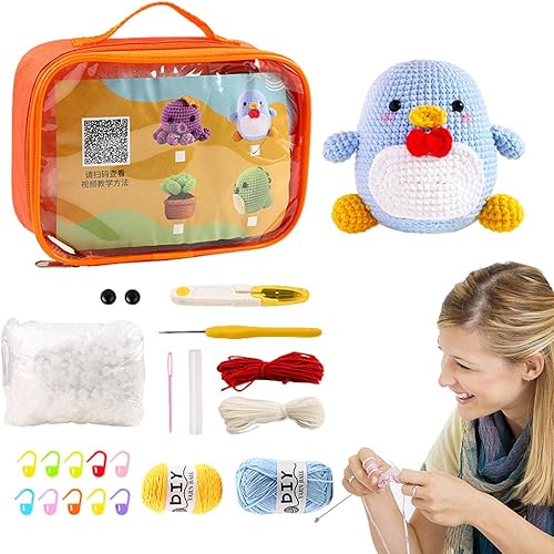 Yunmiao Crochet pour Débutants, Tricoter des Peluches Animaux, Kit Crochet Tricot Debutant Complet avec des Instructions Étape par Étape, Aiguilles À Crochet Artisanat pour Enfant Et Adultes - Nail Gallerys