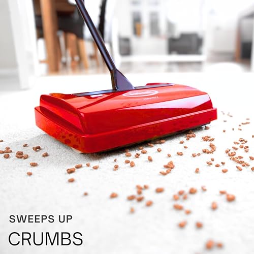Ewbank 525 Speedsweep Compact Lightweight Manual Cordless Sweeper for Cleaning Floors and Carpets, Balayeuse à Tapis, Rouge, 46 inches - Nail Gallerys