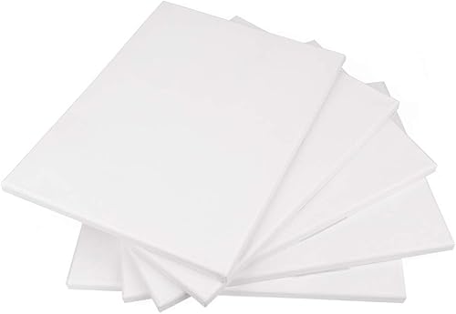 ewtshop® Lot de 5 toiles avec cadre en toile 100 % coton Blanc 30 x 40 cm - Nail Gallerys