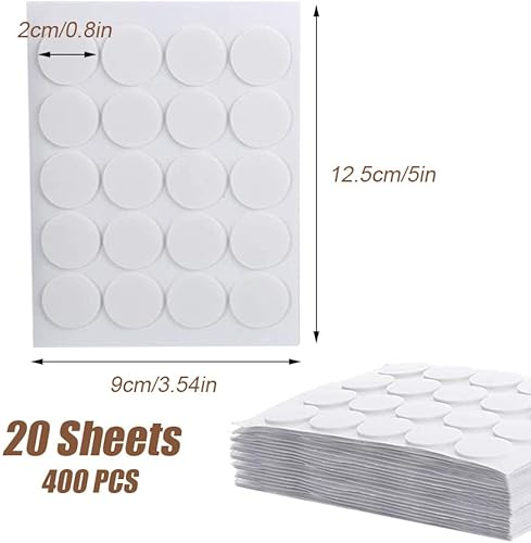 400 Pièce Autocollants Mèches Bougies, Autocollants Double Face Bougie, Autocollants Mousse Mèche, Résistant à la Chaleur，Convient pour Les Bougies Faites à la Main, l'aromathérapie, Etc.(Blanche) - Nail Gallerys